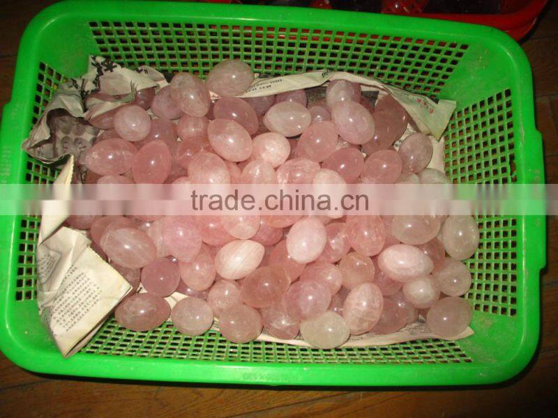 Natural Rock rose Crystal stone eggs for decoration