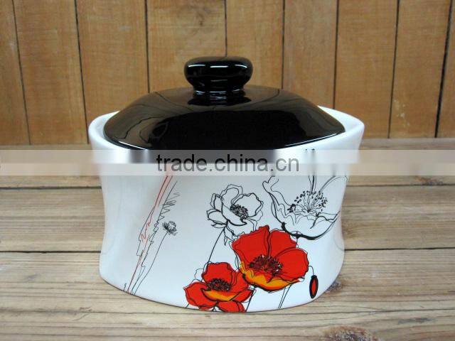 Manufacturer Type Handpainted Ceramic Round Biscuit Storage Container