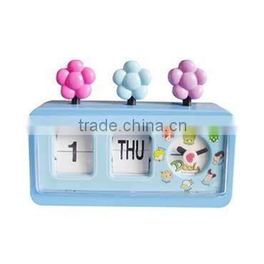 Fashion Plastic Table Desk Alarm Calendar Quartz Clock RD9864-3
