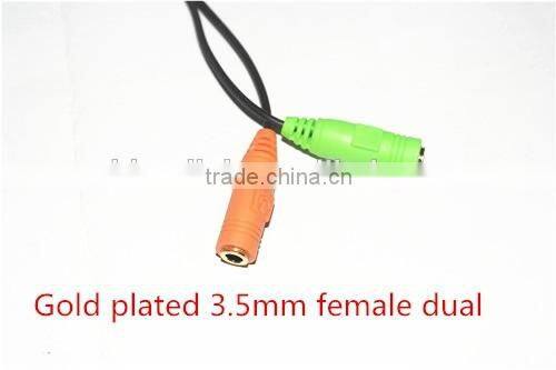 Top grade cabletolink Gold 3.5mm Headphone Splitter Jack Male to 2 Dual Female Cable