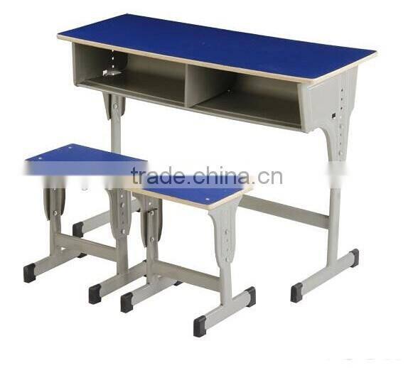 Blue metal table and chair for student
