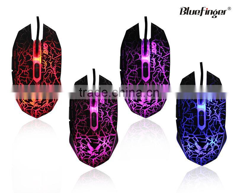 Cool Crack parttern color backlit PC Keyboard and 6 button mouse