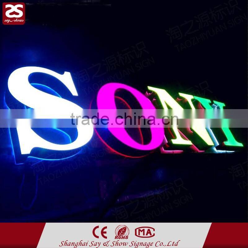 double side light led acrylic alphabet letters channel letter lighted acrylic led letter sign