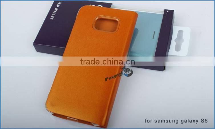 For samsung galaxy s6 case leather case for samsung s6, protective case for samsung galaxy S6