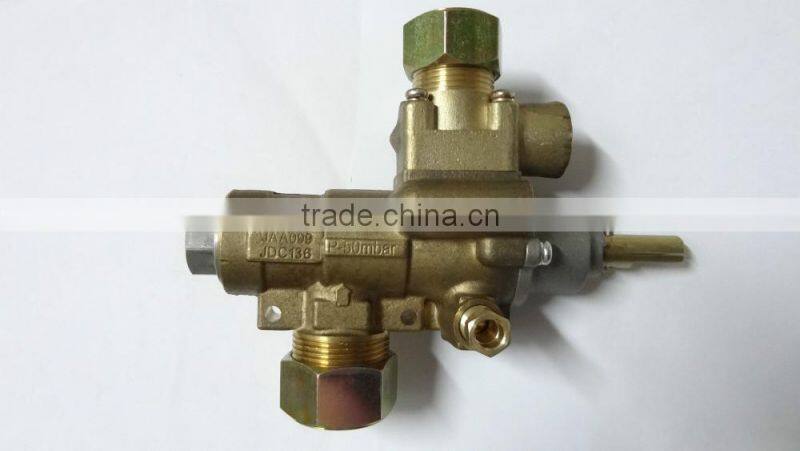 Brass safety automatic emergency shut-off gas control valve with pilot fire port for kitchen equipment