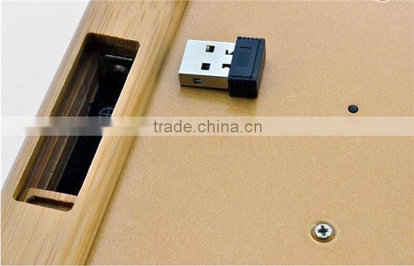bamboo & wood mechanical usb wireless keyboard