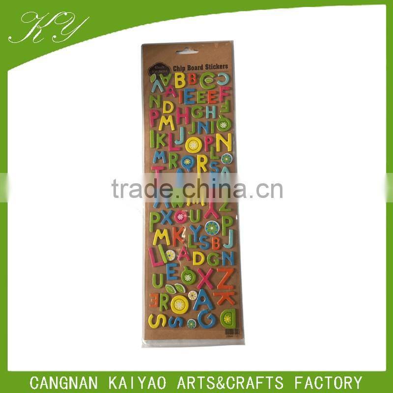 Wholesale custom self adhesive decoration glitter alphabet letter stickers