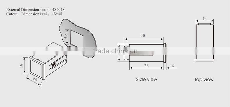 ME-DA81 48*48mm hot sale LED price single phase dc digital current meter, Measure AC or DC current with high-precision