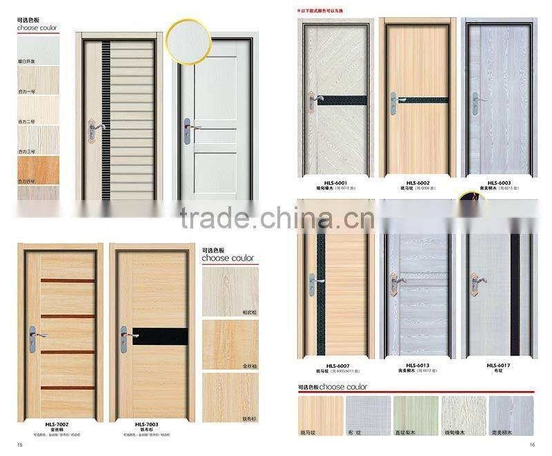 Latest interior melamine wood door design bedroom ,door skin melamine