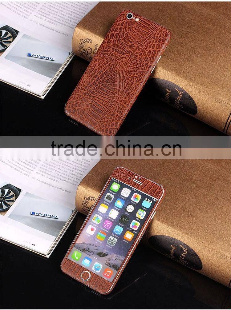 2016 new coming crocodile leather skin for iphone 6s plus, for iphone 6 plus sticker decal skin cover with leather material
