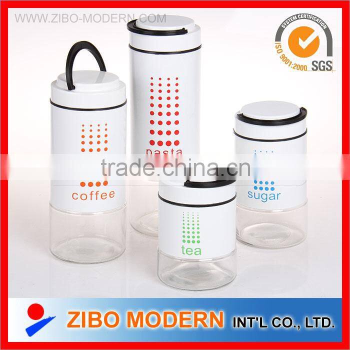 glass jar with handle