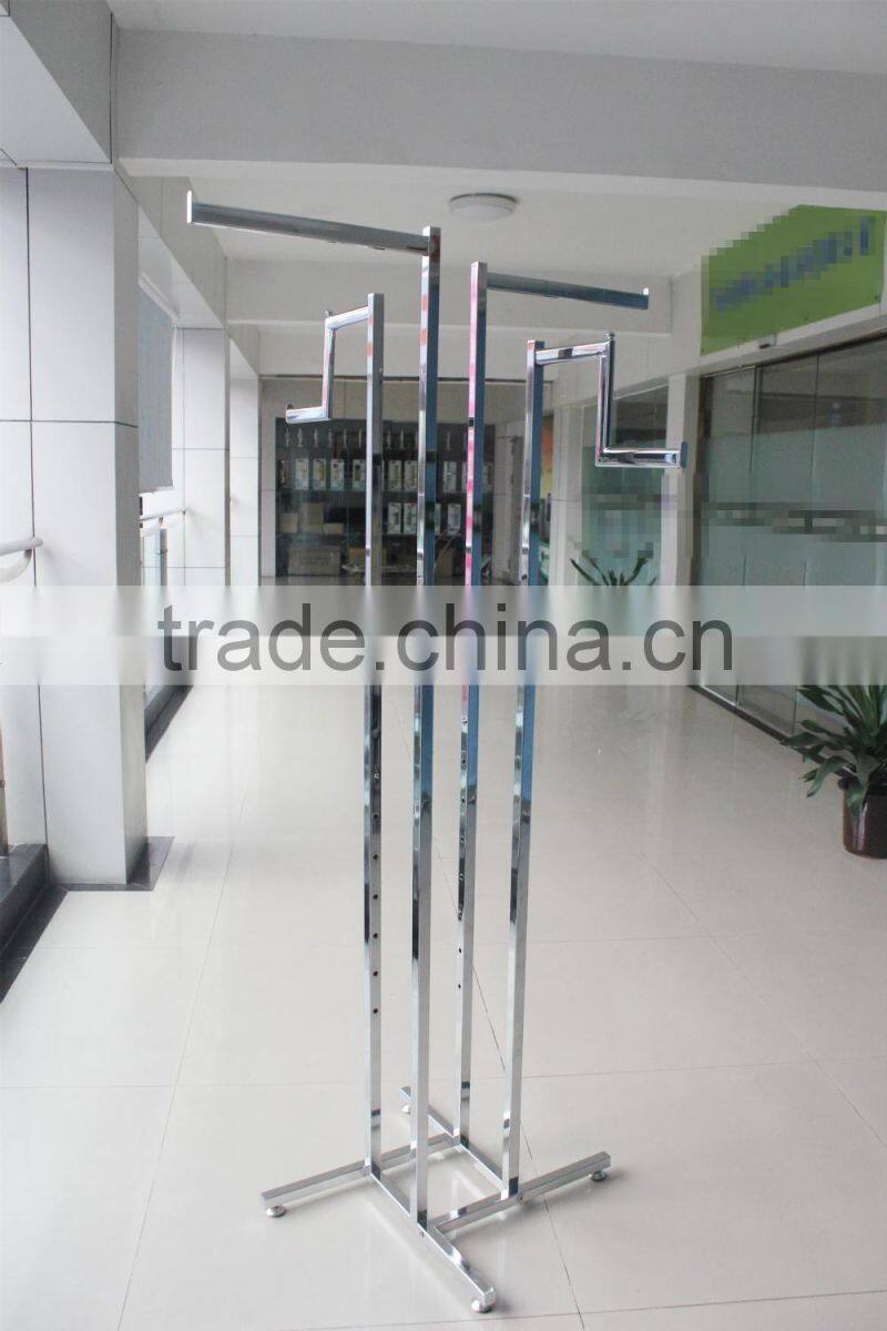 Clothing Rack 4 Way Slant Arms Clothes Adjustable Garment Retail Display Rack