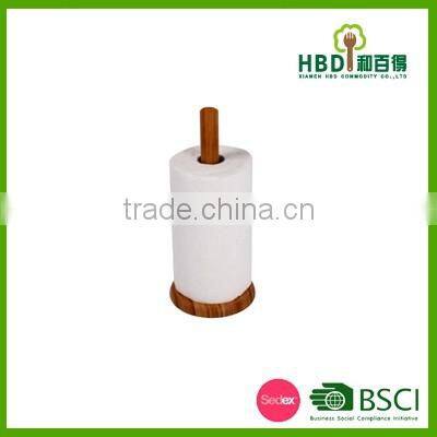 BSCI factory High quality bamboo wood Kitchen roll holder, roll holder wholesale