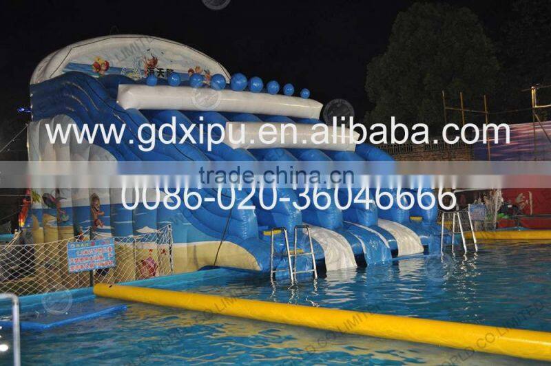 2015 hot sale high quality hippo inflatable water slide for children