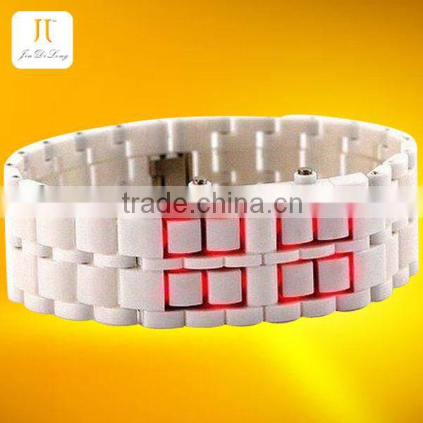 Latest fashion color soft lava LED his and hers watch gift set