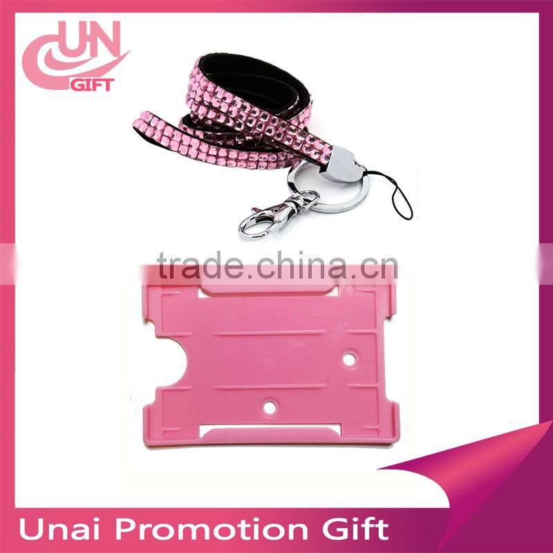 Fashion Multi-Color Rhinestone Crystal Bling Necklace LANYARDs Key Chain Key Holder ID Badge Holder