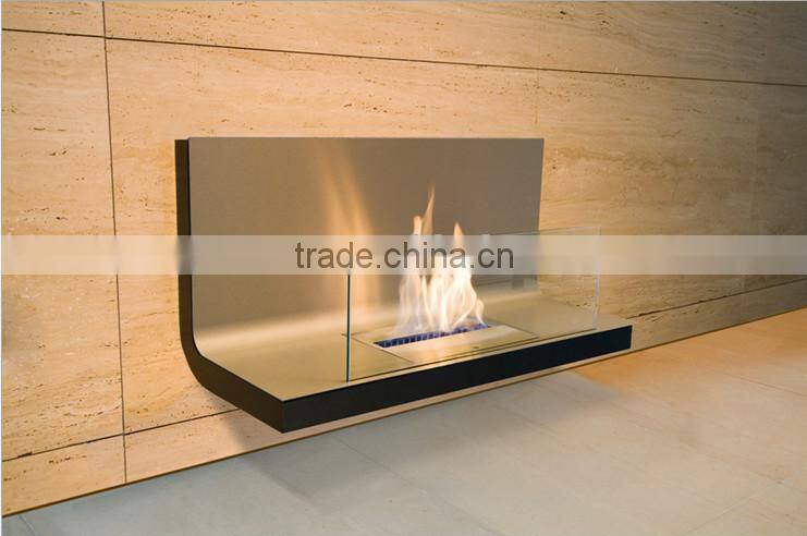 90 Degree Bent Good Quality Stainless Steel bio ethanol wall fireplace real fire