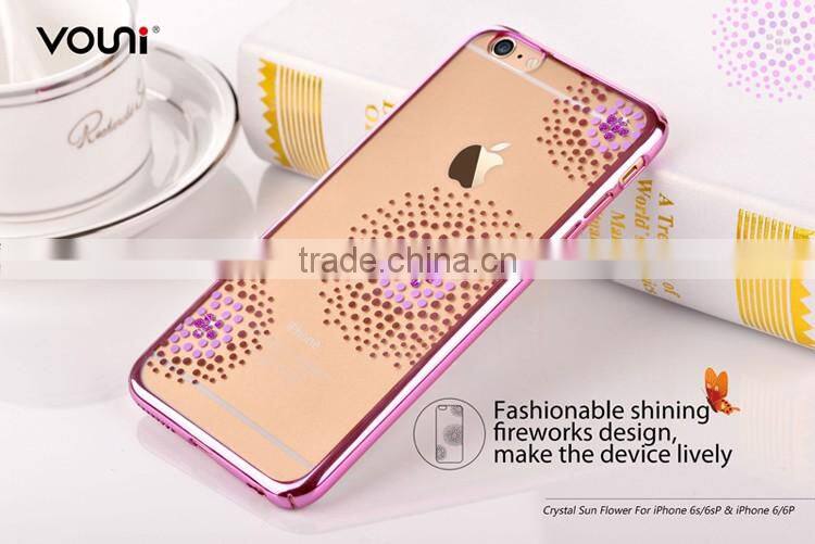 2017 Cell Phone Trending Products Crystal Electroplating PC Back Cases Cover For Iphone 6 6S 6 Plus