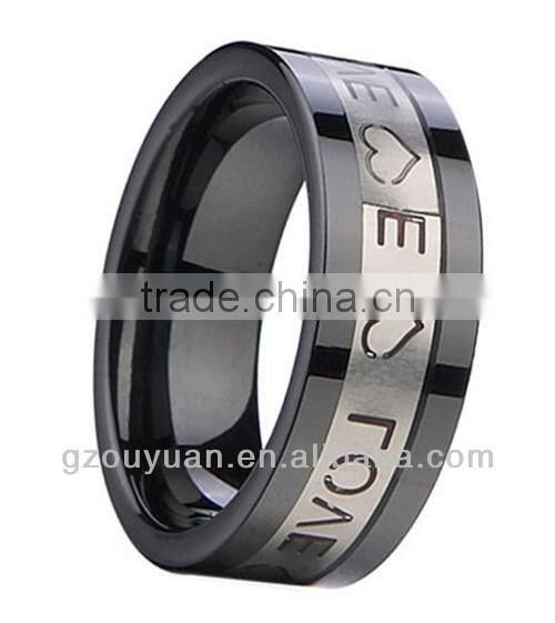 Women's Black Sweet Ceramic Ring