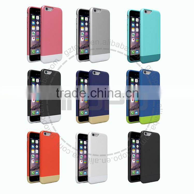 High Quality shell shockproof PC Bumper Frame cell phone dual color back cover skin case for iphone 6 6s plus