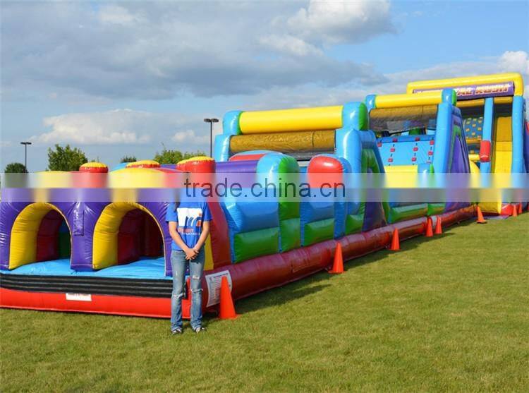 cheap children Obstacle course ocean themed inflatable assault obstacle tunnel course