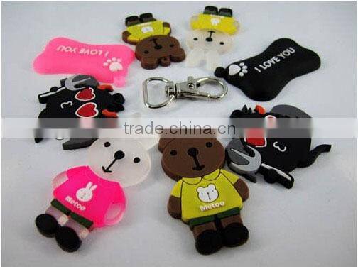 2014 Promotion Cute 3d Soft Pvc Keychains