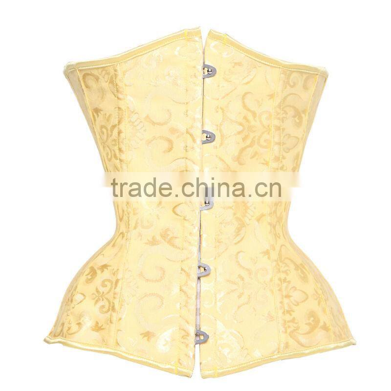 Hot style yellow steel bone high quality cheap price women training underbust corset