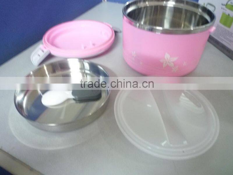 BEST SALES STAINLESS STEEL LUNCH BOX WITH LOCK,1/2/3 TIERS,GREEN MADE IN CHINA