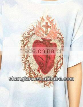 2013 high fashion design women summer blouse and top s burning heart t shirt round neckline t shit shkz 76