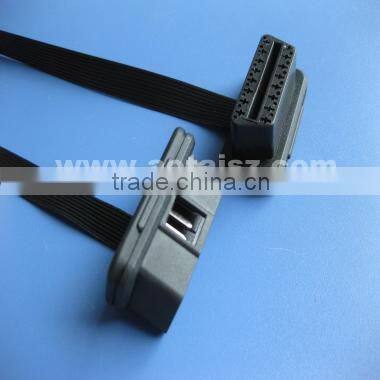 Low Profile 24V OBDII OBD2 Male to Female 16Pin Connector Extension Cable