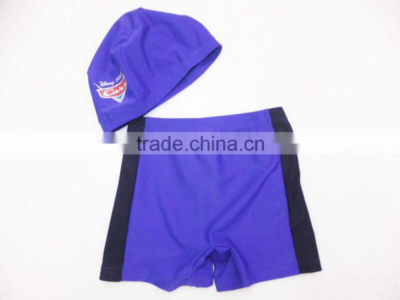 Car Style Children Swimwear Kids Swimsuit for Boys Swim Trunk with Swim Cap