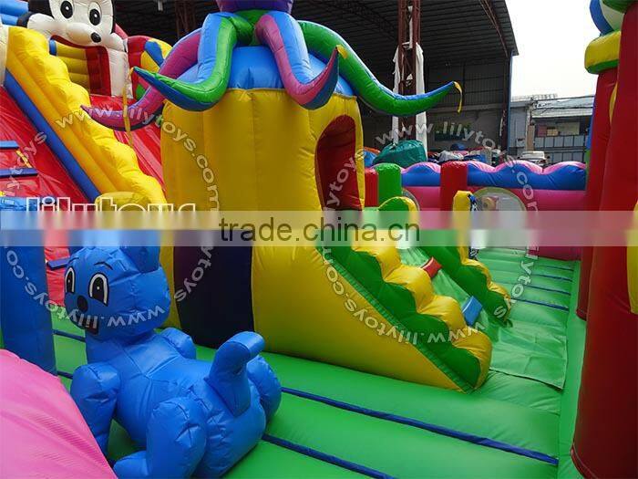 2015 Popular hot sale inflatable fun city/ amusement park combo games for kids