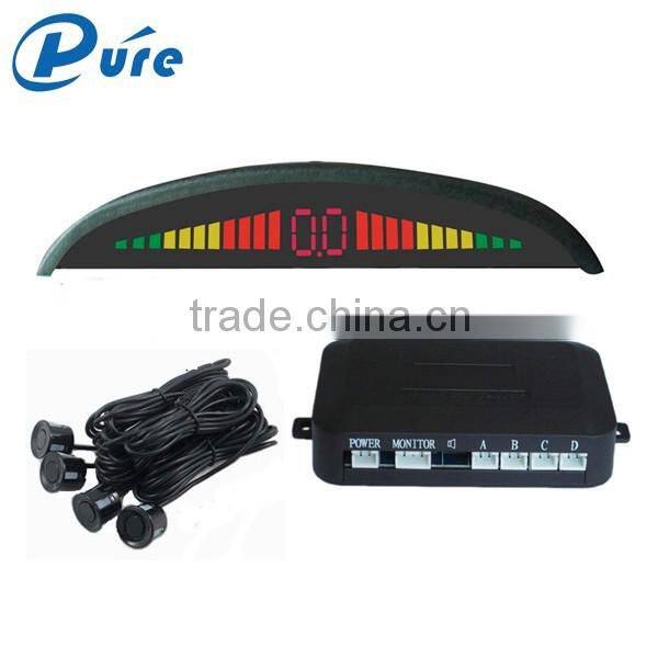 Rainbow LED Display Parking Sensor System with 4 Sensors and Hunman Voice Alarm