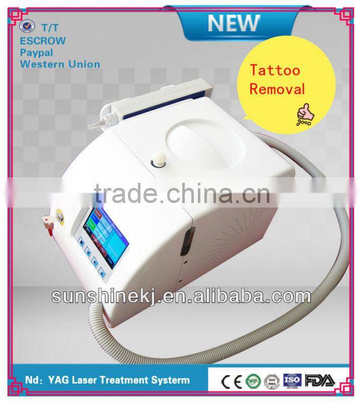 2014 High power Portable Q Switch Nd Yag tatoo removal beauty machine