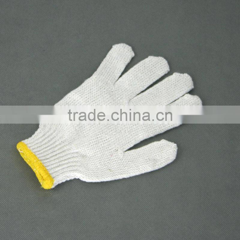 Nature white color cotton working gloves