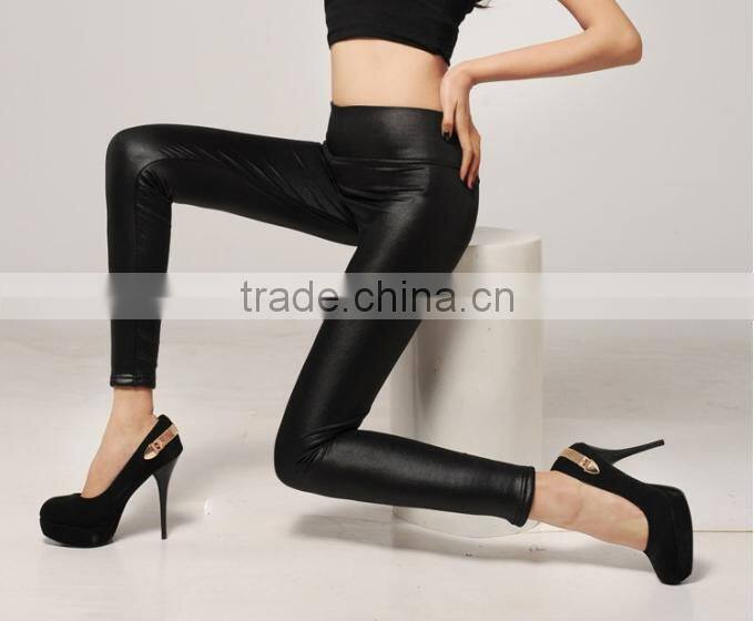 Large Size Hot Womens Girls Sexy Fashion Faux Leather Black Leggings Pencil Pants Trousers Tights