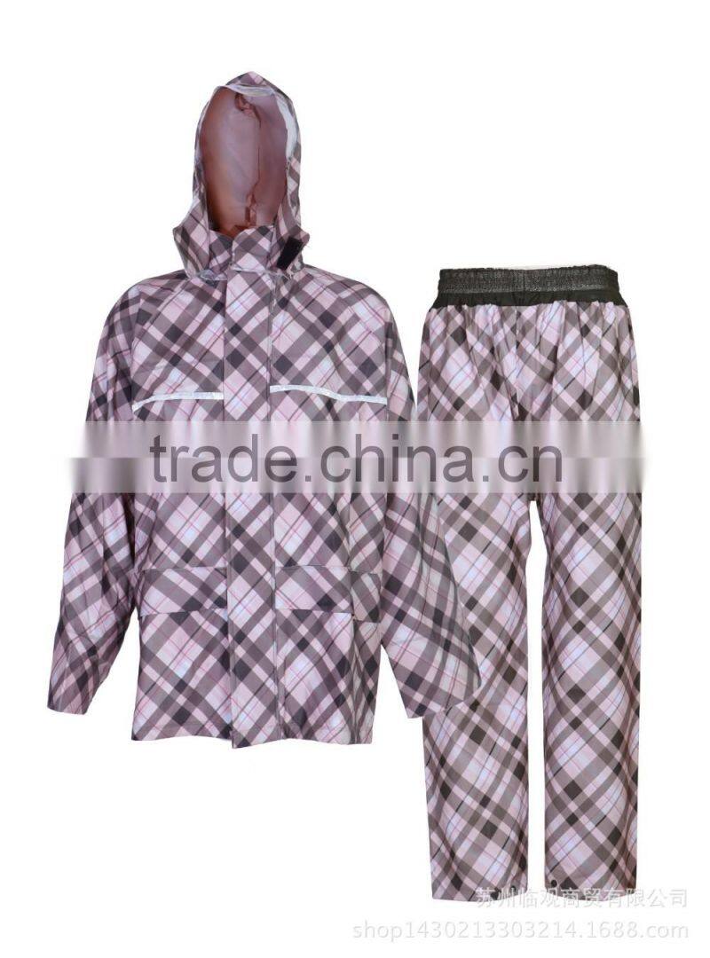 Excellent waterproof performance pvc sheet as coating with polyester knitting fabric as backing Rain Wear