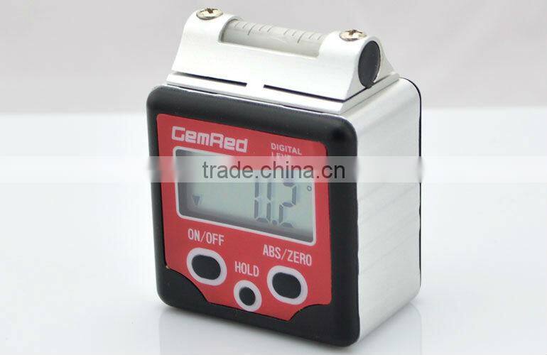 electronic protractor with spirit bubble wheel alignment sensor