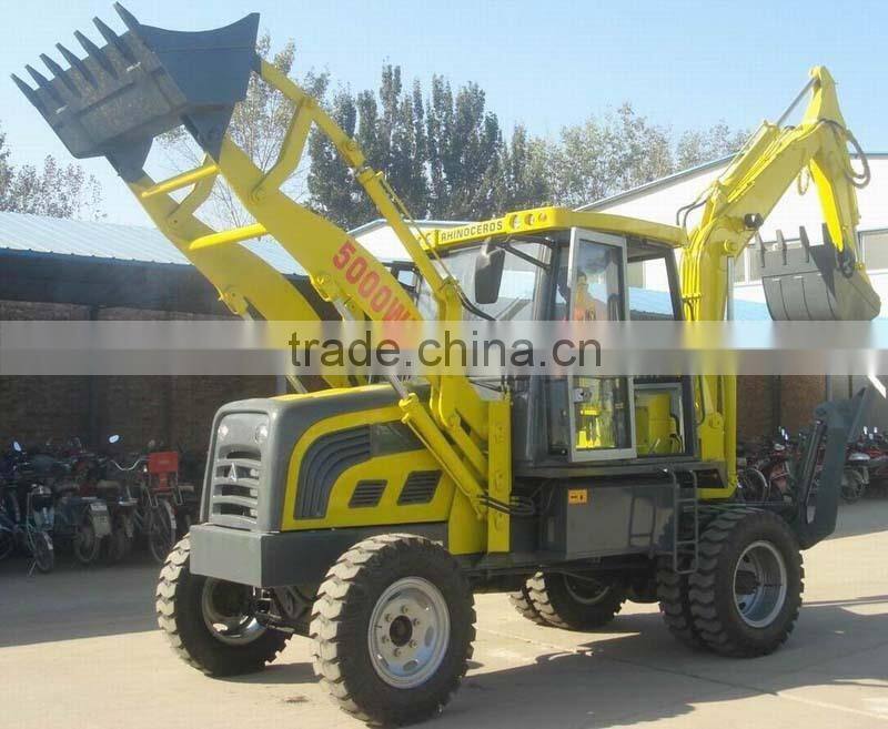 6800KG, 0.4CBM 5000wz mini wheel backhoe loader , small backhoe loader for sale 2015 good performence!