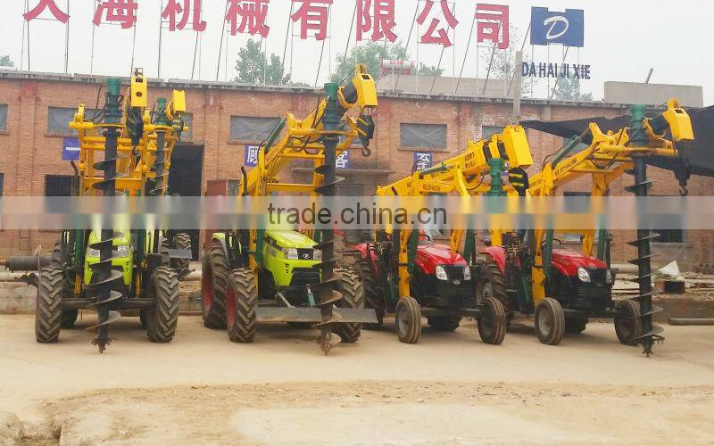 Pole hole digging machine with crande and Bulldozer