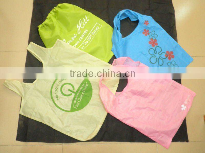 190T polyester shopping bag foldable shopping bag, folding shopping bag