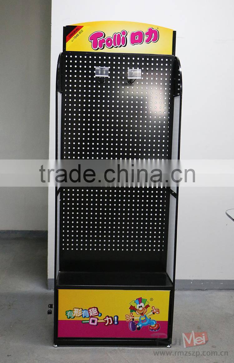 supermarket rotating pegboard metal display stand