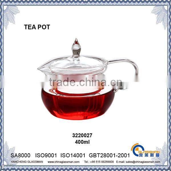 2015 New products clear borosilicate glass tea pot TP027