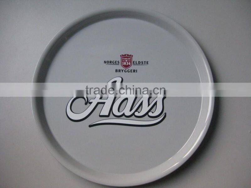 PP/PS/ABS Dia 37cm *2.6cm Plastic round snack serving tray/anti-skid anti-slip tray