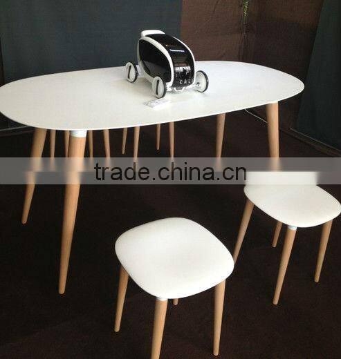 Corian &wood made round coffee table side table