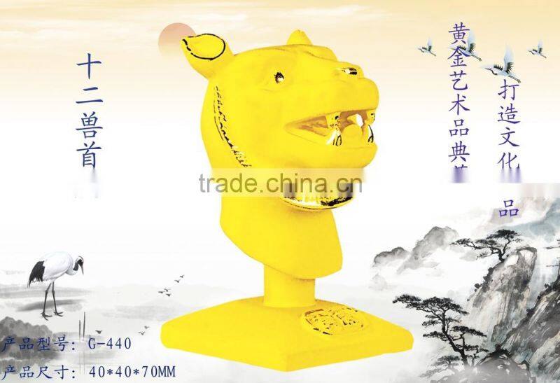 24k gold plated Chinese zodiac Rabbit Head