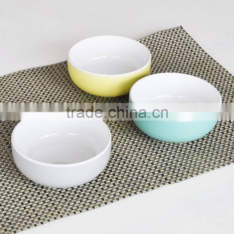 ceramic solid color fresh bowl with plastic lid