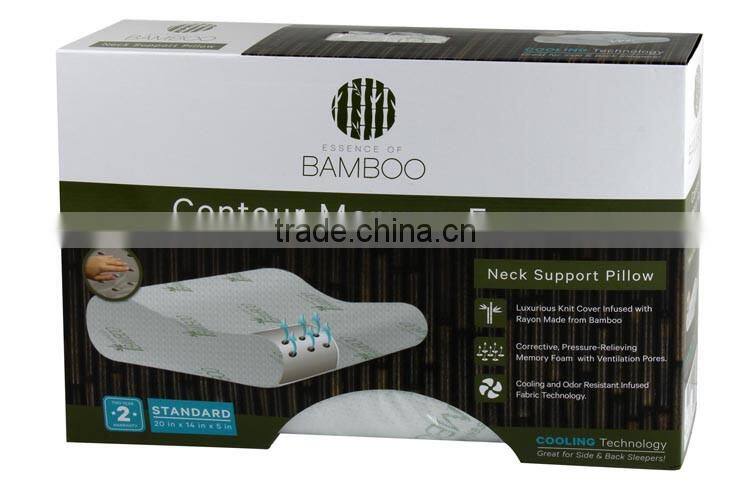 High quality bamboo fiber pillow therapy breathable soft bamboo memory foam pillow