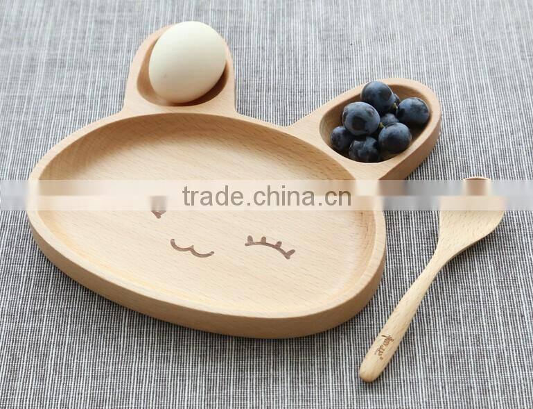 High grade creative cute rabbit design wood trays for kinds