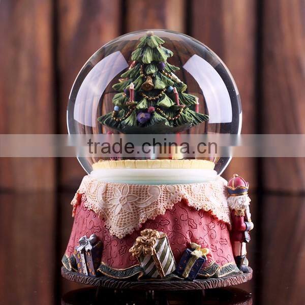 Christmas ornaments resin Christmas tree music snow globe